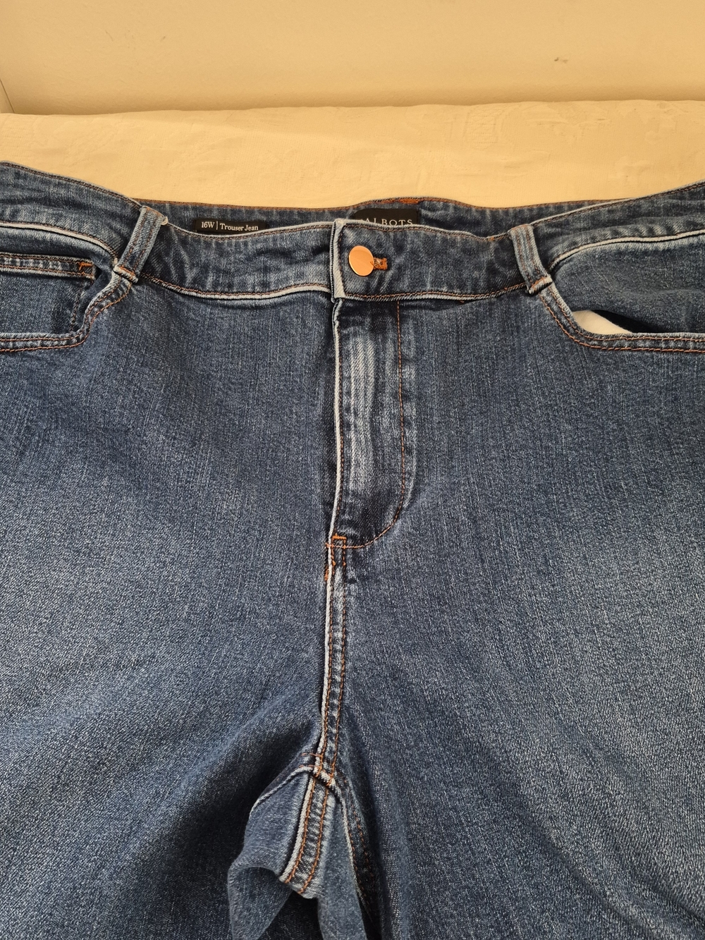 Talbots Blue Trouser Jeans - Button Front